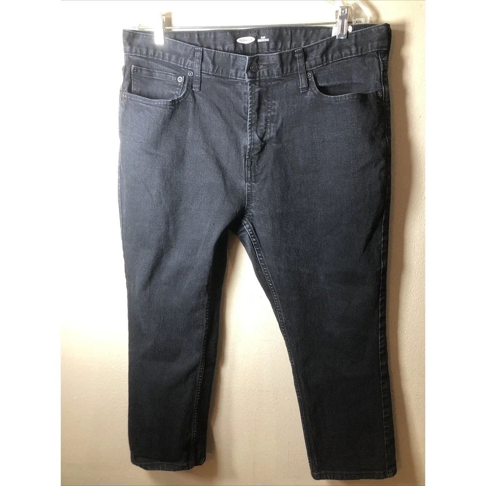 Old Navy Pants Mens Black Denim  Slim Built In Flex  Size 36 X 23.5 Inseam